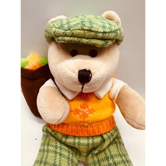 2006 Starbucks Plush Bearista Golfer Bear with Golf Bag 50th Edition 9" Plushie - Picture 2 of 9